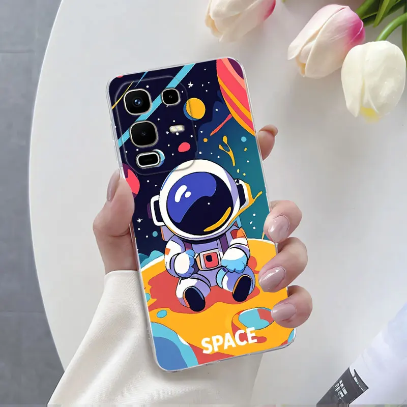 Para Infinix Note 50 Pro funda de teléfono de lujo para Infinix Note 50 Pro Plus 5G flor de mármol funda protectora de silicona suave transparente - imagen 5