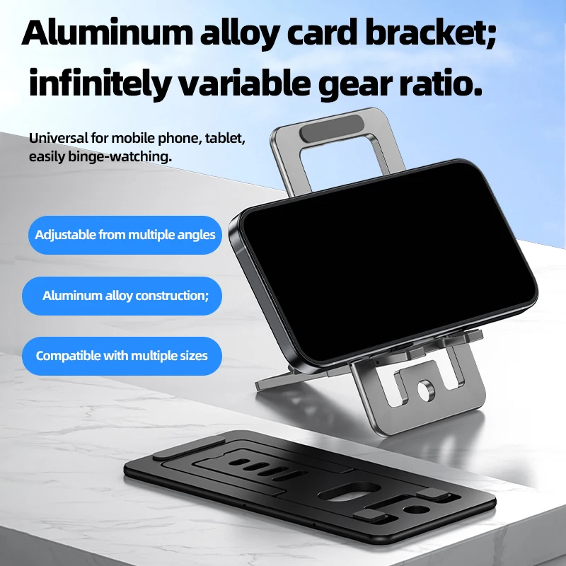 Soporte para teléfono, soporte para tableta perezosa de escritorio, soporte de mesa ultrafino de aluminio plegable para iPad, Iphone 14, 15 Pro Max, Huawei, Xiaomi