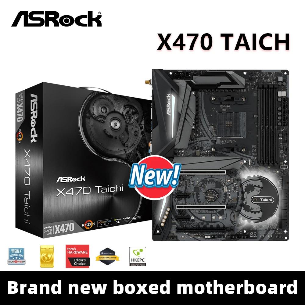 Placa base ASRock X470 Taichi compatible con AMD X470 Ryzen 5600 5700x3D 5800x3D CPU 4xDDR4 3466MHz NVME M.2 ATX AM4