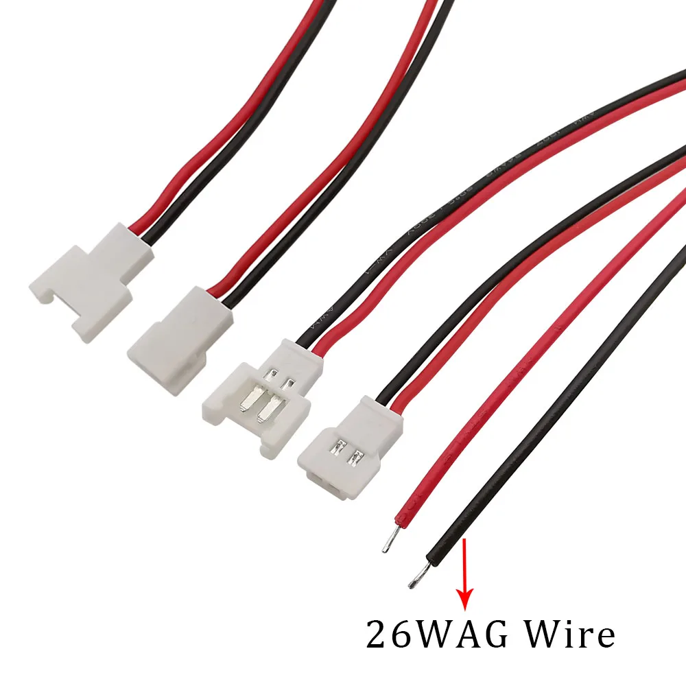 Conector de Cable Micro MX2.0 de 15CM, 2 pines, paso de 2,0mm, enchufe macho MX 2P, enchufe de cargador hembra, acoplamiento aéreo, Cable electrónico DIY 26AWG - imagen 5
