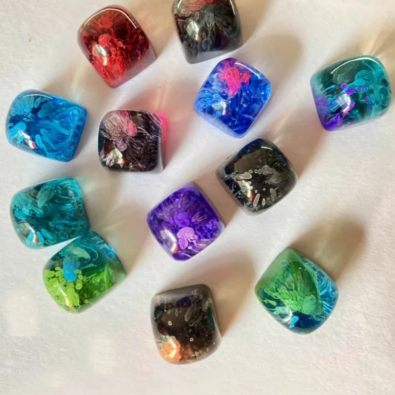 Teclas transparentes Halo teñido 1 Uds. Teclado mecánico tridimensional Dom de resina personalizado eje Mx creatividad - imagen 3