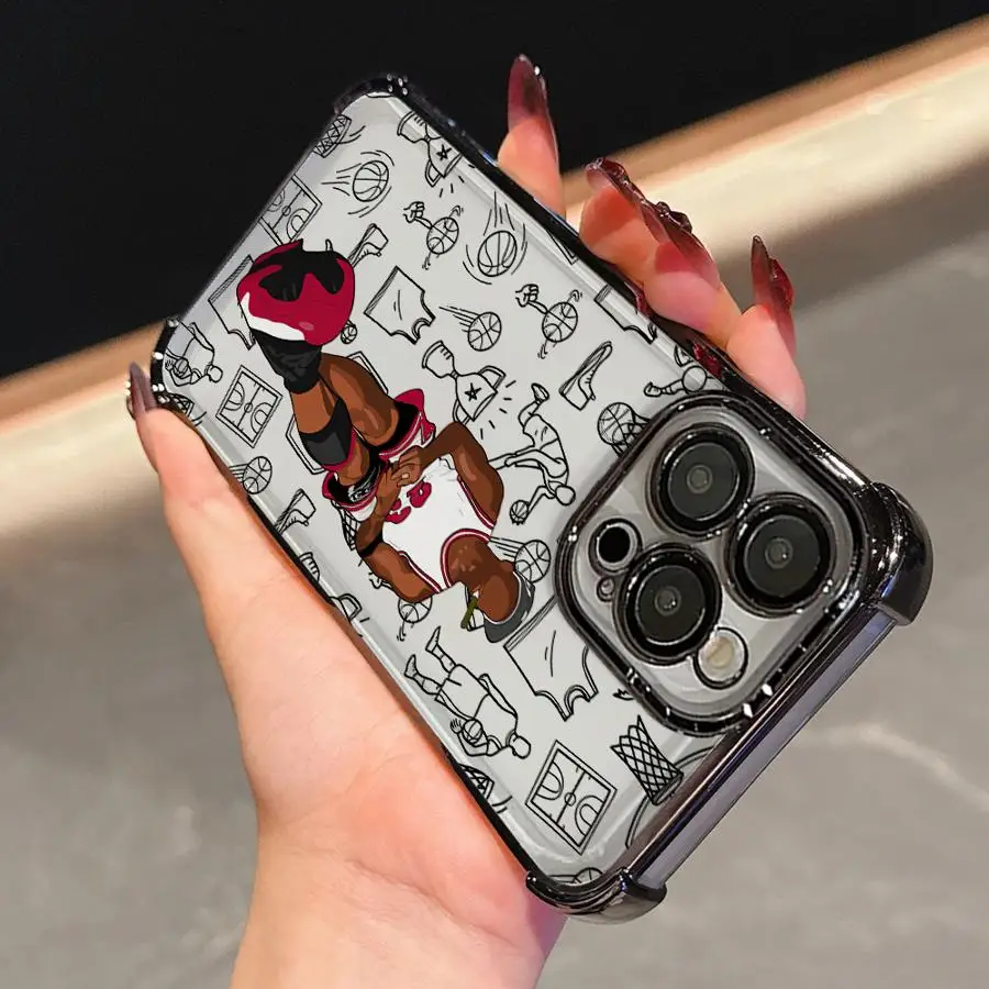 Funda de teléfono para iPhone 17 Air 16e 16 15 14 Plus 13 12 11 Pro Max cubierta transparente deportes de baloncesto - imagen 3