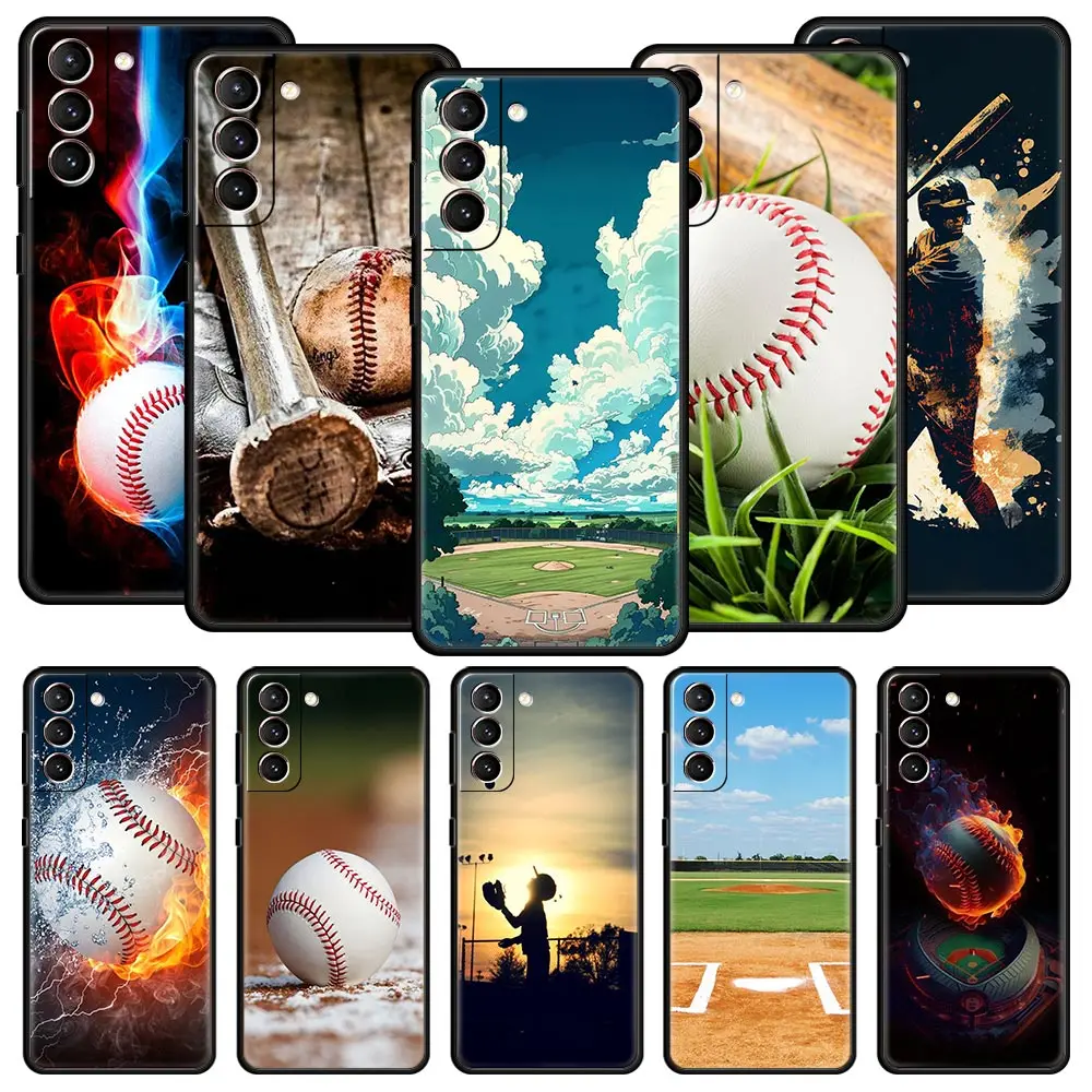 Funda de teléfono de béisbol para Samsung Galaxy S24 S23 S22 S20 Ultra S21 FE 5G S10 S9 Plus S10E S8 funda de silicona suave