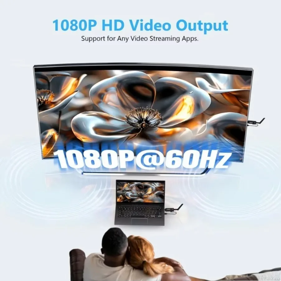 Kit extensor de transmisor y receptor de vídeo Compatible con HDMI, inalámbrico, 5G, 1080P, 200M, adaptador Dongle para TV Box, Monitor y PC - imagen 3