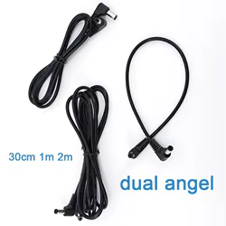 Cable de alimentación DC macho a macho 5,5 x 2,1 mm en ángulo recto