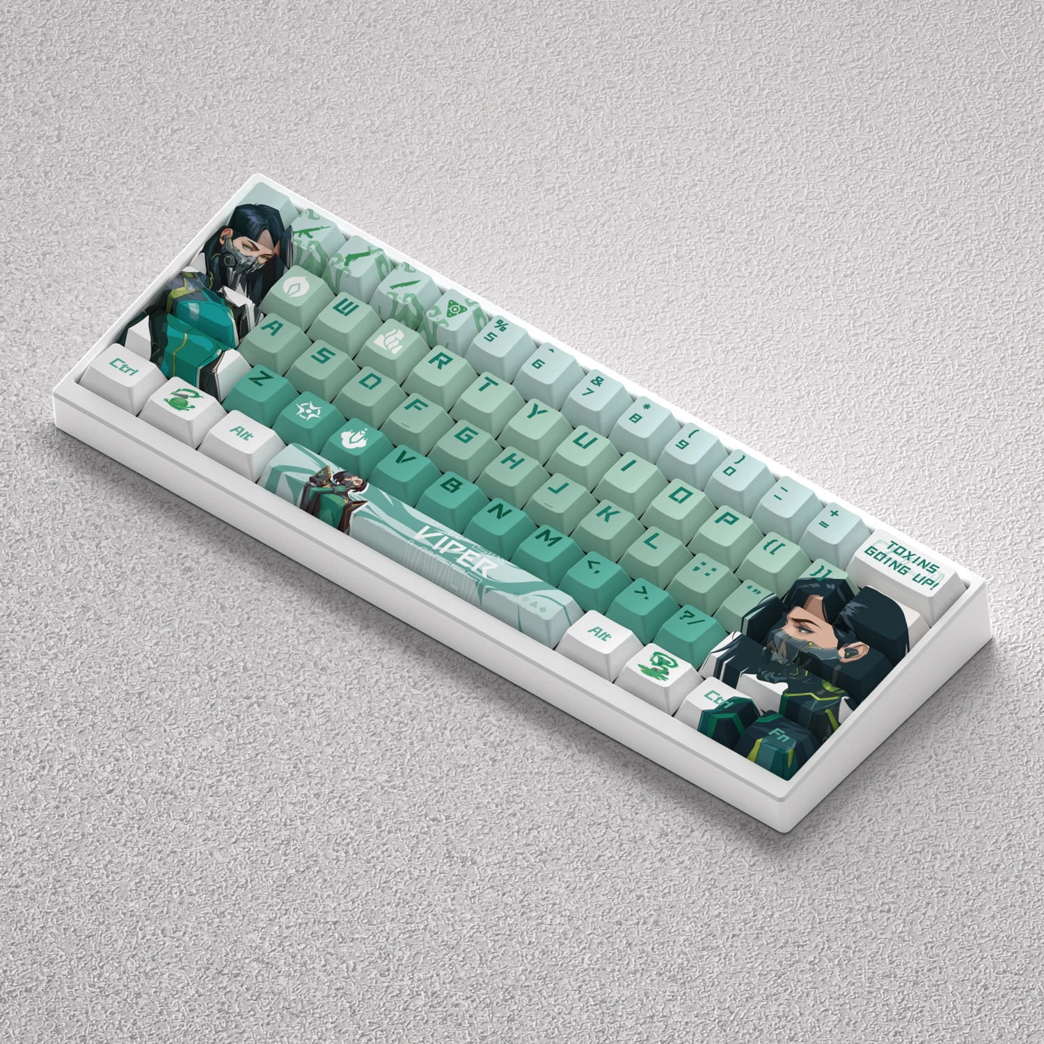 Teclas Viper de 73/98 teclas, retroiluminación de cereza con sublimación de tinte PBT de Anime para teclado mecánico Mad 60he 68he Anne Pro2, juego GK61 - imagen 3