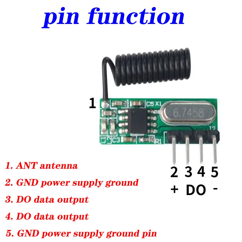 100 Uds 433MHz/315MHz módulo RF receptor y transmisor módulo receptor de control remoto conjunto DIY