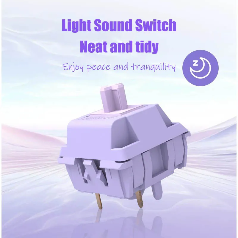 JERRZI interruptor púrpura nebuloso interruptores de teclado lineal silencioso 37g LY POM Gamer interruptor de teclado mecánico para Aula F75 AJAZZ AK820 - imagen 4