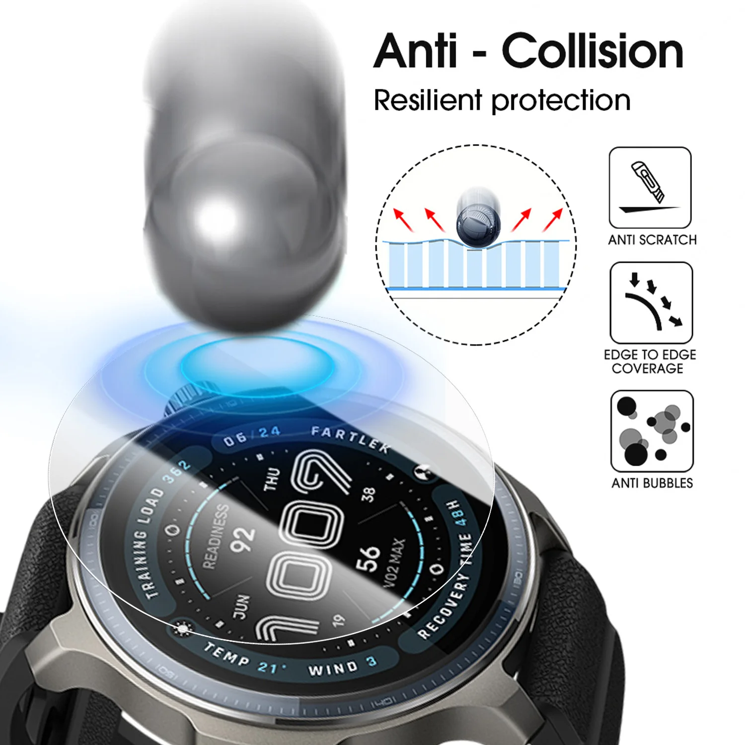 Protectores de pantalla para reloj inteligente Amazfit Balance 2, películas de vidrio templado para reloj, película protectora de dureza 9H para Amazfit Balance 2 - imagen 5