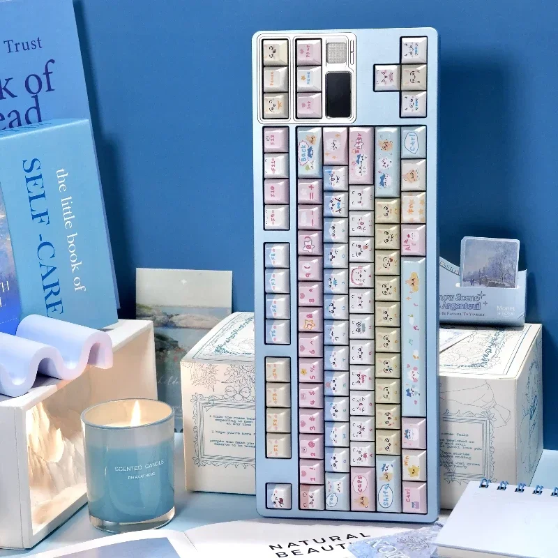 Teclas temáticas Kawaii personalizadas, perfil PBT Kca, bonitas teclas de dibujos animados de Anime, teclas de punto de sublimación de tinte para diseño de teclado para juegos - imagen 3