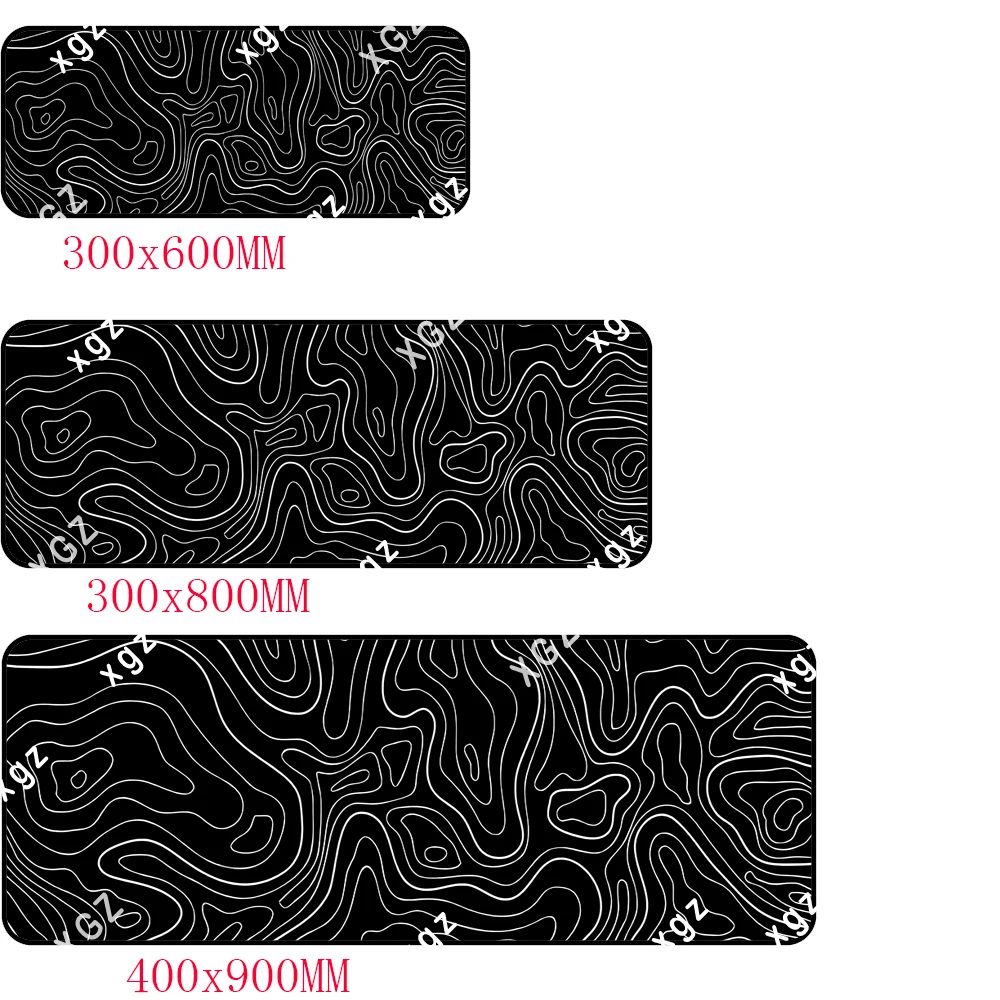 Alfombrilla de ratón para juegos en blanco y negro, teclado grande, alfombrilla de escritorio de 31,5x11,8 pulgadas, mapa del terreno, adecuada para uso doméstico y de oficina, 1 unidad - imagen 4