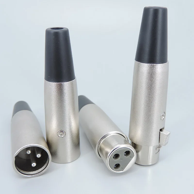 Conector adaptador de soldadura Jack macho y hembra de 3 pines XLR de Metal para altavoz de escritorio de música micrófono de Audio terminales de Cable de micrófono A7