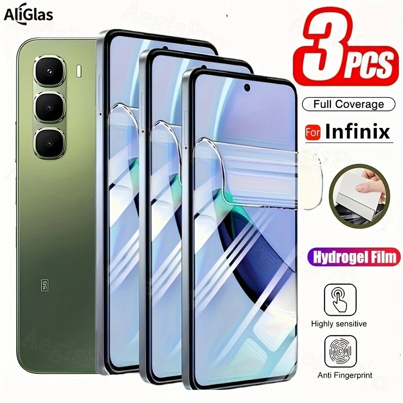 Película de hidrogel transparente HD de 3 uds para Infinix Hot 60I 60 Pro y 60 Pro + flexibilidad de protección para Infinix Hot 50 50 Pro + - imagen 2
