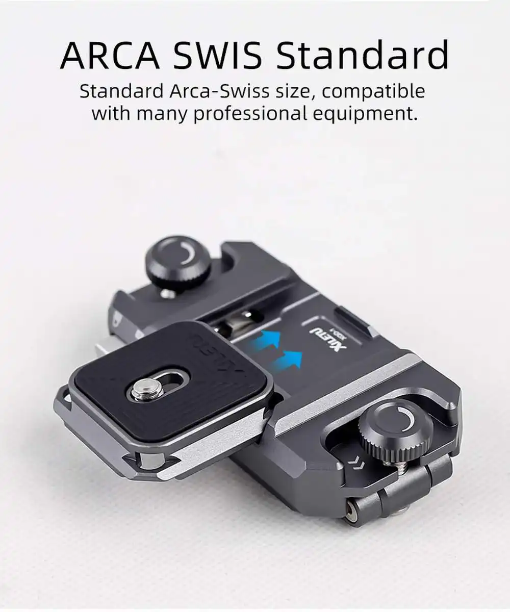 Clip de placa de liberación rápida para mochila, interruptor rápido para cámara, adaptador de instalación deslizante para trípode, Clip para cámara con Arca Swiss para mochila - imagen 2