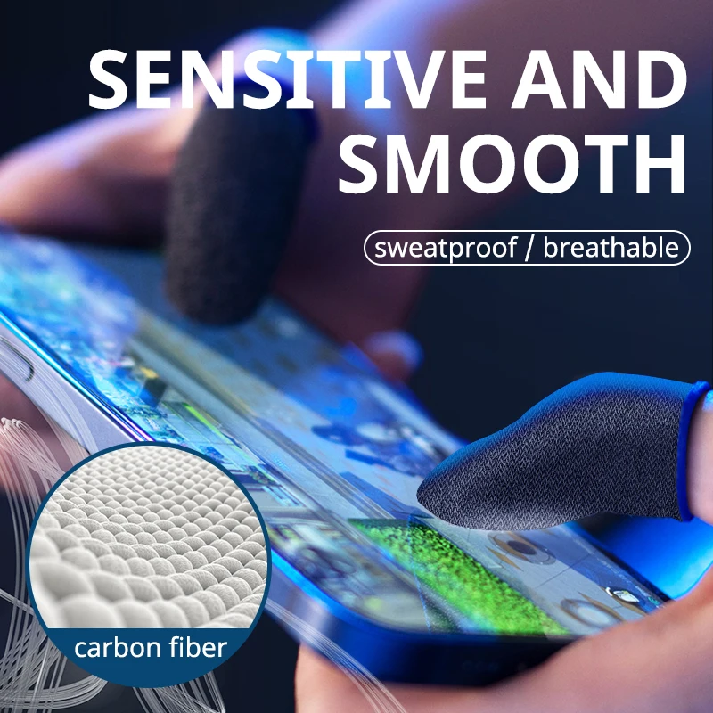 Funda de dedo transpirable para LOL PUBG, protector de dedo para pantalla táctil, Guantes luminosos para el pulgar para juegos de teléfono, 20/40 piezas - imagen 5