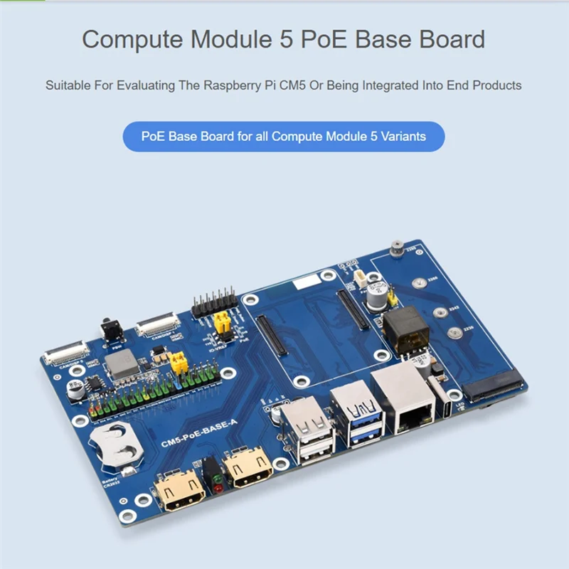 Para placa IO Raspberry Pi Compute Module 5 con función Poe, para todas las variantes de CM5 - imagen 5