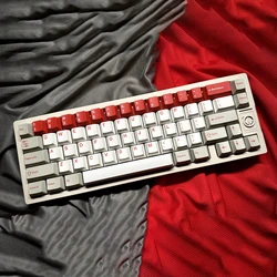 GMK-Teclas de alerta roja para teclado mecánico MX Switch, teclas de sublimación de tinte PBT, perfil de cereza, 1.25U, 1.75U, Shift ISO, 173 teclas