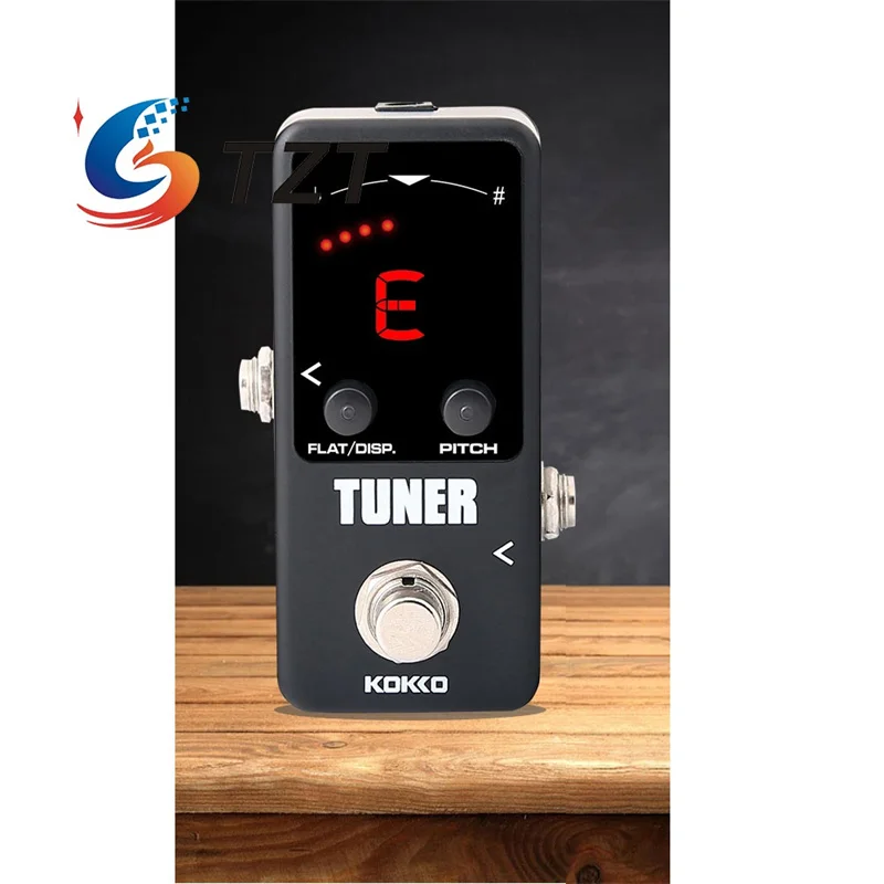 TZT Mini sintonizador de efectos de alta calidad, Pedal de efectos de guitarra eléctrica individual, soporte, función de configuración plana/disp/paso