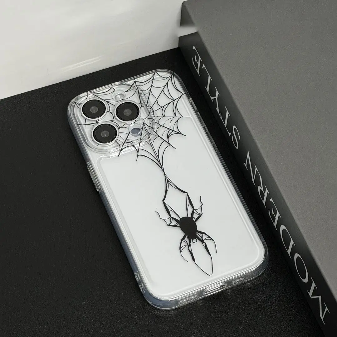 Funda protectora para Iphone 15 Pro Max, 11, 12, 13, 14 Pro Max, 6, 6S, 7, 8 Plus, 13 Mini, XS Max, XR, SE, 2, 3, Spider, pareja negra - imagen 5