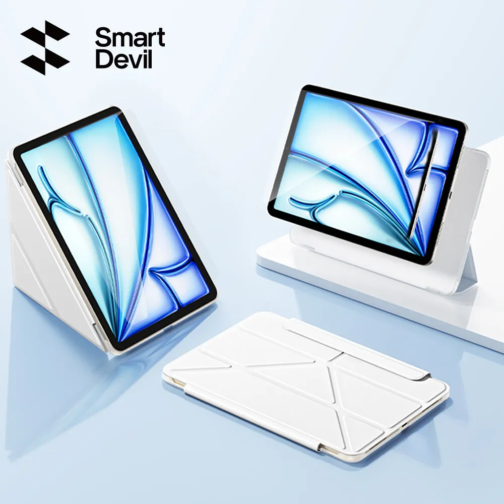 Funda plegable para tableta SmartDevil con vidrio templado para iPad Air7 2025 iPad Pro 2024, funda protectora magnética para tableta