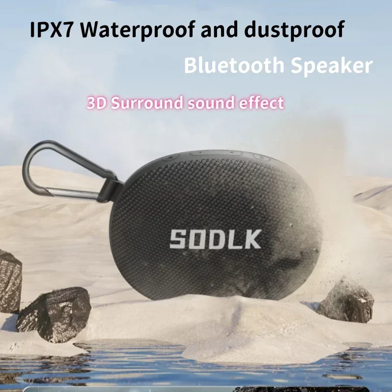SODLK TX7 Altavoz Bluetooth inalámbrico portátil deportes al aire libre reproductor de música de graves pesados TWS Soundbox IPX7 impermeable senderismo Boombox - imagen 5