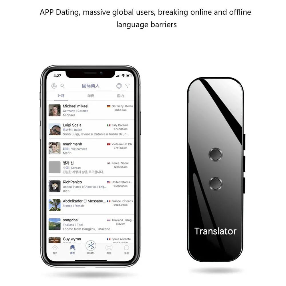 Traductor Himtop portátil, 137 idiomas, aplicación inteligente de texto por voz instantánea, fotografía, traducción de idiomas, aprendizaje, viajes, negocios - imagen 2