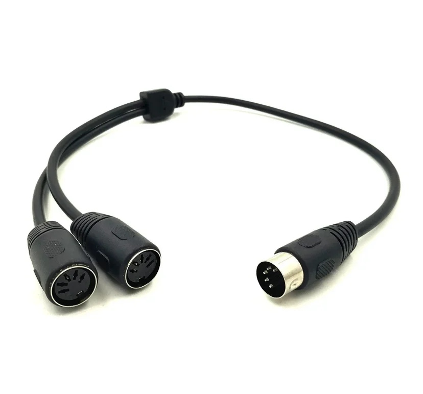 Cable adaptador Y divisor MIDI DIN de 5 pines de 50 cm, cable de audio de extensión hembra MIDI de 5 pines macho a doble 2 X DIN-5, teclado MIDI - imagen 3