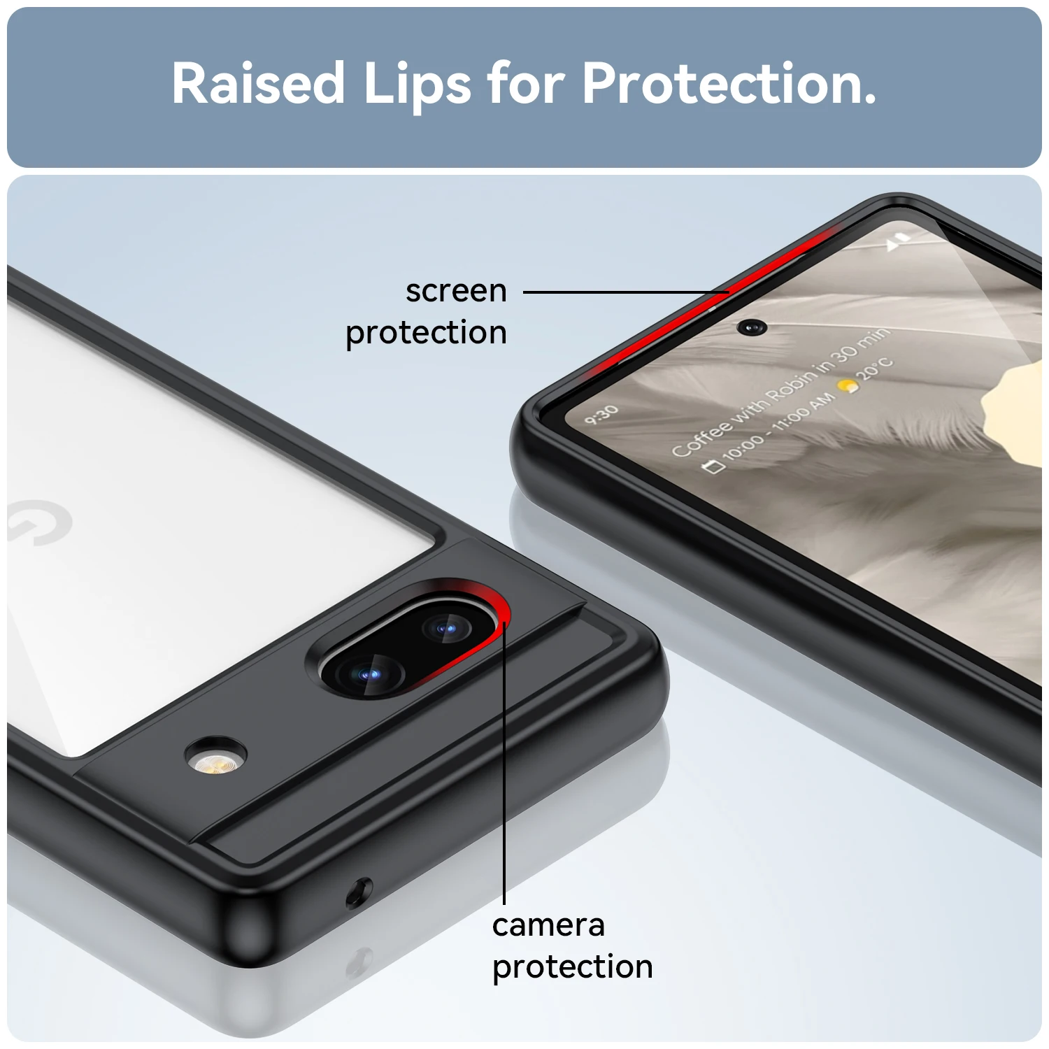 Funda transparente para Google Pixel 7A 7 Pro, carcasa dura translúcida a prueba de golpes para teléfono - imagen 3