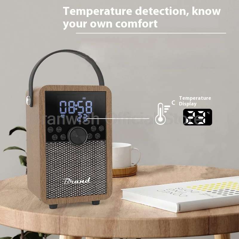 Altavoces Bluetooth 2 en 1 5,1, 5W, 3 pulgadas, caja de sonido de rango completo, altavoz EQ, reloj, Radio FM, pantalla de temperatura para el hogar y al aire libre - imagen 4
