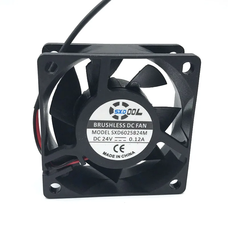 SXD6025B24M 60x60x25mm Doble Bola DC 24V 0.12A 2P 5000RPM 25.4CFM Ventilador de enfriamiento de caja axial - Flujo de aire alto para enfriamiento confiable - imagen 2