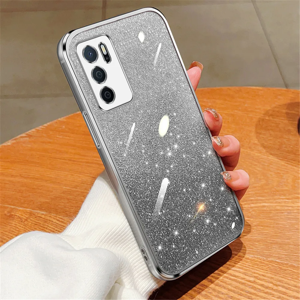 Funda de teléfono transparente con purpurina degradada para OPPO A16 A16S A17 A54S A53S 4G A91 A5 A8 A9 A31 A33 A53 2020, funda de silicona suave - imagen 3