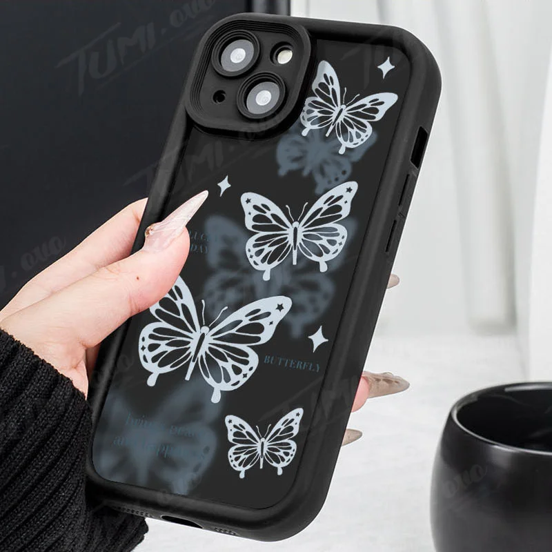 Bonita funda de teléfono de silicona con mariposa Retro para Xiaomi Redmi Note 13 12 11 Pro Plus 12S 11S 10S 10 9 9S 8 12C 13C, funda trasera mate - imagen 5