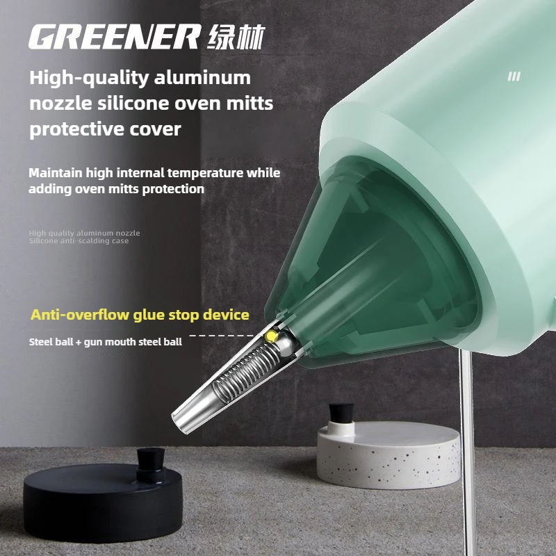 Pistola de pegamento termofusible, barras de pegamento de 7mm, pistola de pegamento electrotérmica Industrial DIY, herramientas de reparación de pistola termoeléctrica de temperatura de calor, 220V - imagen 3