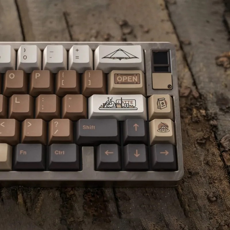 Juego de teclas con tema de café Latte, teclas de teclado con perfil de cereza de sublimación PBT personalizadas para accesorios de teclado mecánico, regalo - imagen 2