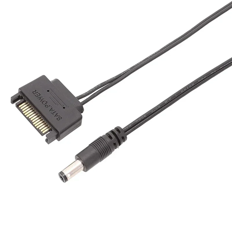 SATA a DC 5,5/2,1 5,5mm X 2,1mm Adaptador convertidor macho Cable de fuente de alimentación 12V 24AWG Cable 20cm