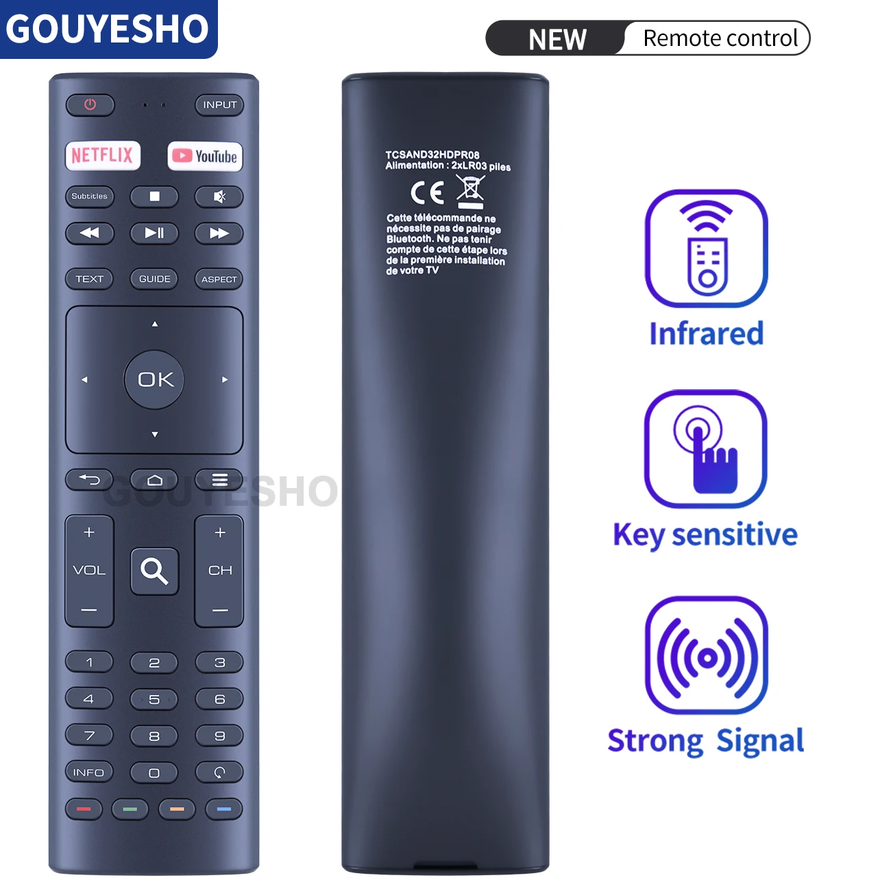 Nuevo mando a distancia para ALLVIEW 40ePLAY6000-F1 POLAROID TCSAND32HDPR08 Samrt TV - imagen 3