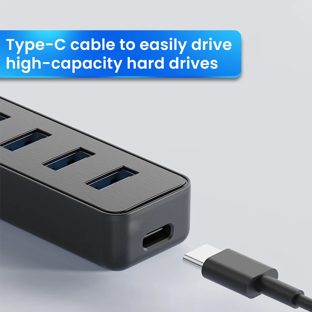 USB tipo C 5Gbps Hub USB 3,0 de alta velocidad 5 puertos para PC ordenador estación de acoplamiento adaptador divisor para discos duros ratón teclado - imagen 4