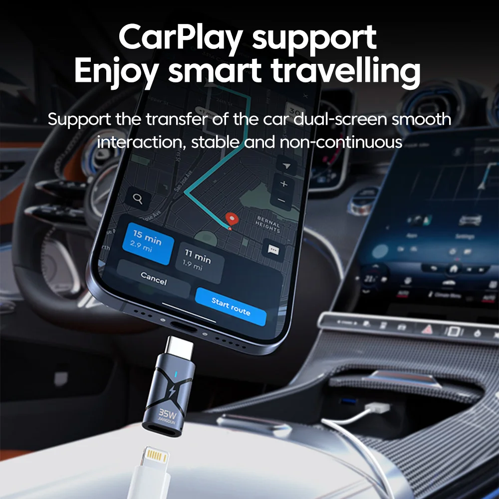 Adaptador Elough Lightning a tipo C convertidor PD35W de carga rápida para adaptador de cable de datos iphone 15 16 - imagen 3