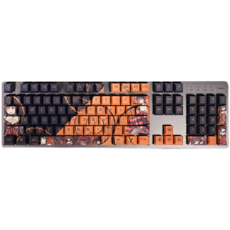 108 teclas PBT Dye Subbed Keycaps dibujos animados Anime Gaming Key Caps DATE A LIVE Tokisaki Kurumi Nightmare Cherry perfil Keycap - imagen 5