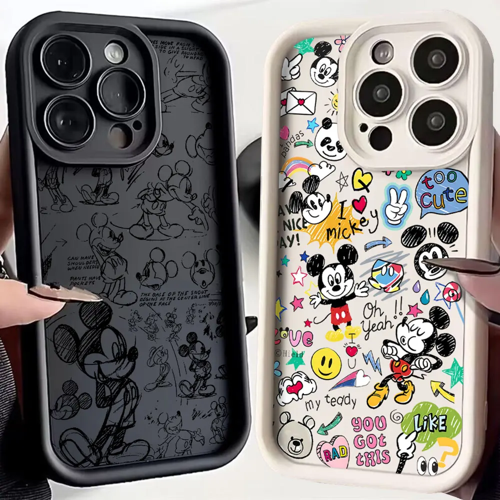 Funda de teléfono bonita con Graffiti de Mickey Mouse para OnePlus 12 12R 11 11R 10R 8T Nord CE 2 3 4 Lite 5G, funda trasera de silicona suave TPU