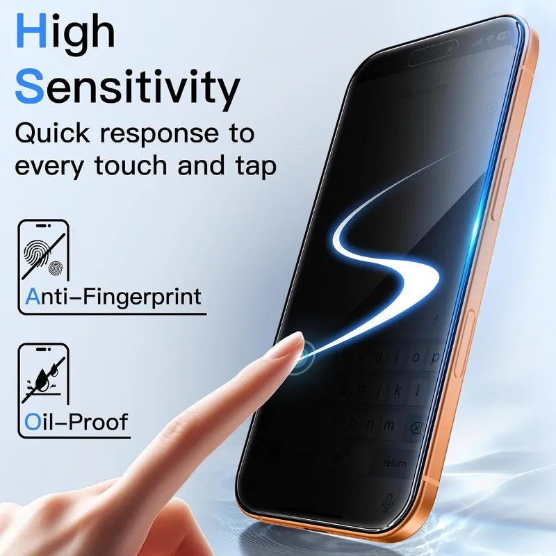 Protector de pantalla de privacidad para iPhone 17 16 15 14 13 12 11 Pro Max Air, vidrio antiarañazos para iphone 16E XR XS Max, 2 uds. - imagen 3
