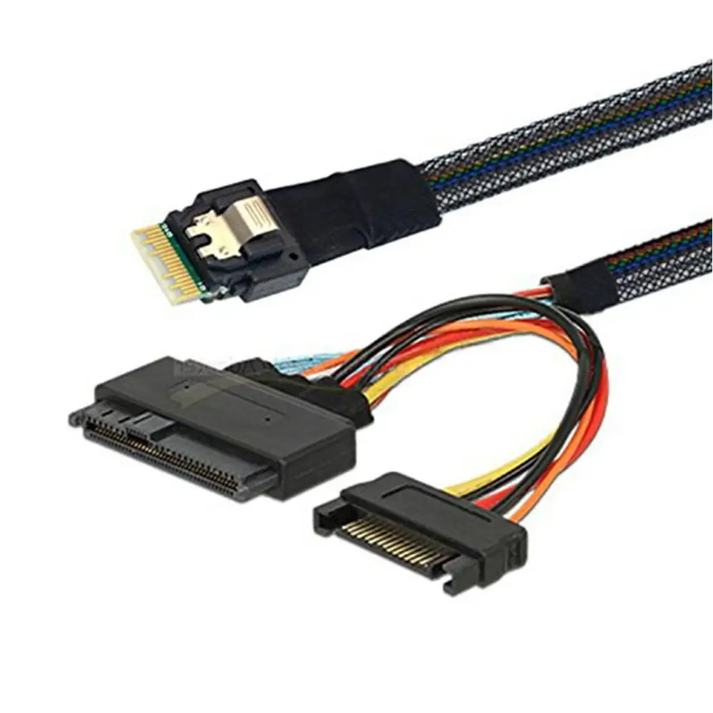 1 Uds Mini SAS Slim SFF-8654 4I 38P a SAS 8639 U.2 Cable adaptador con SATA15P - imagen 4