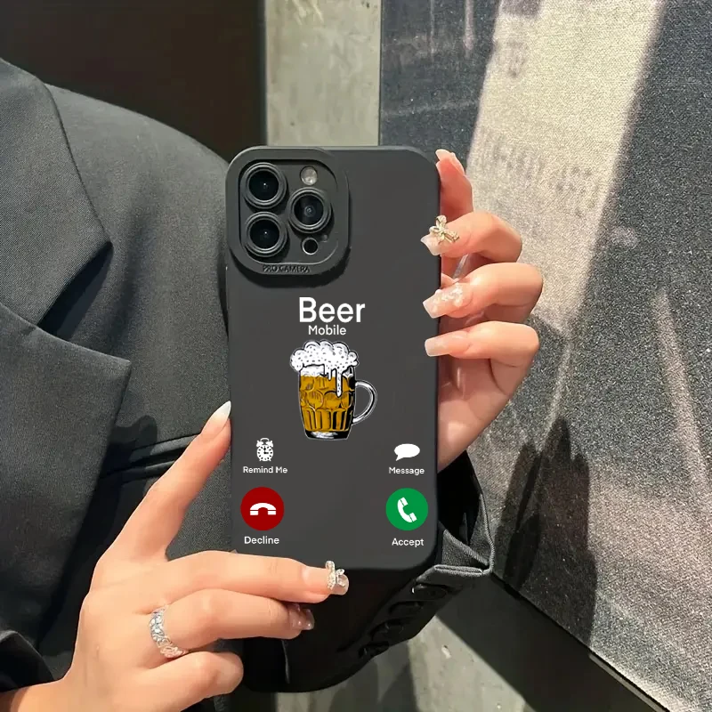 Funda de teléfono para Samsung Galaxy S24 S23 Ultra S22 Plus S21 FE A14 A15 A34 A35 A54 A33 A52 A53 divertida llamada de cerveza funda suave de silicona - imagen 3