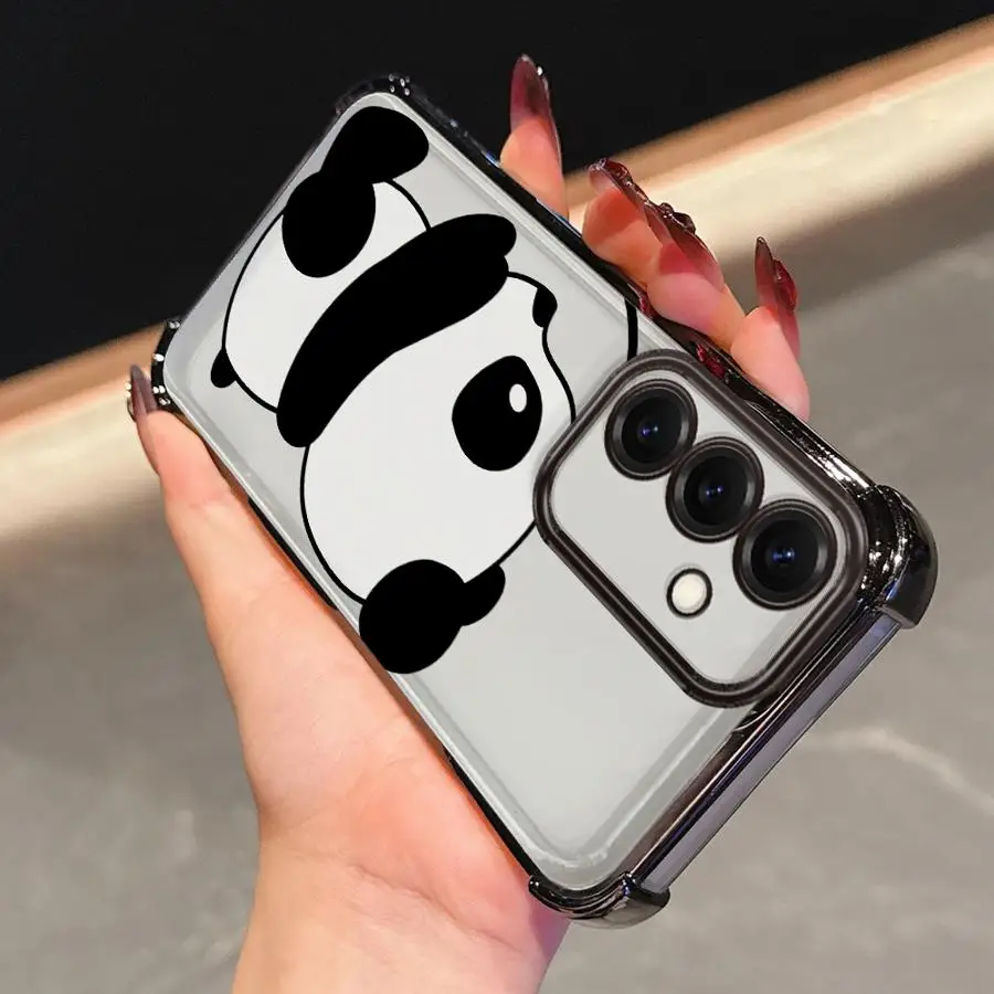 Funda transparente para teléfono Samsung Galaxy A16 A24 A52 A17 A25 A26 A33 A35 A36 A15 A21s A13 Love Panda - imagen 3