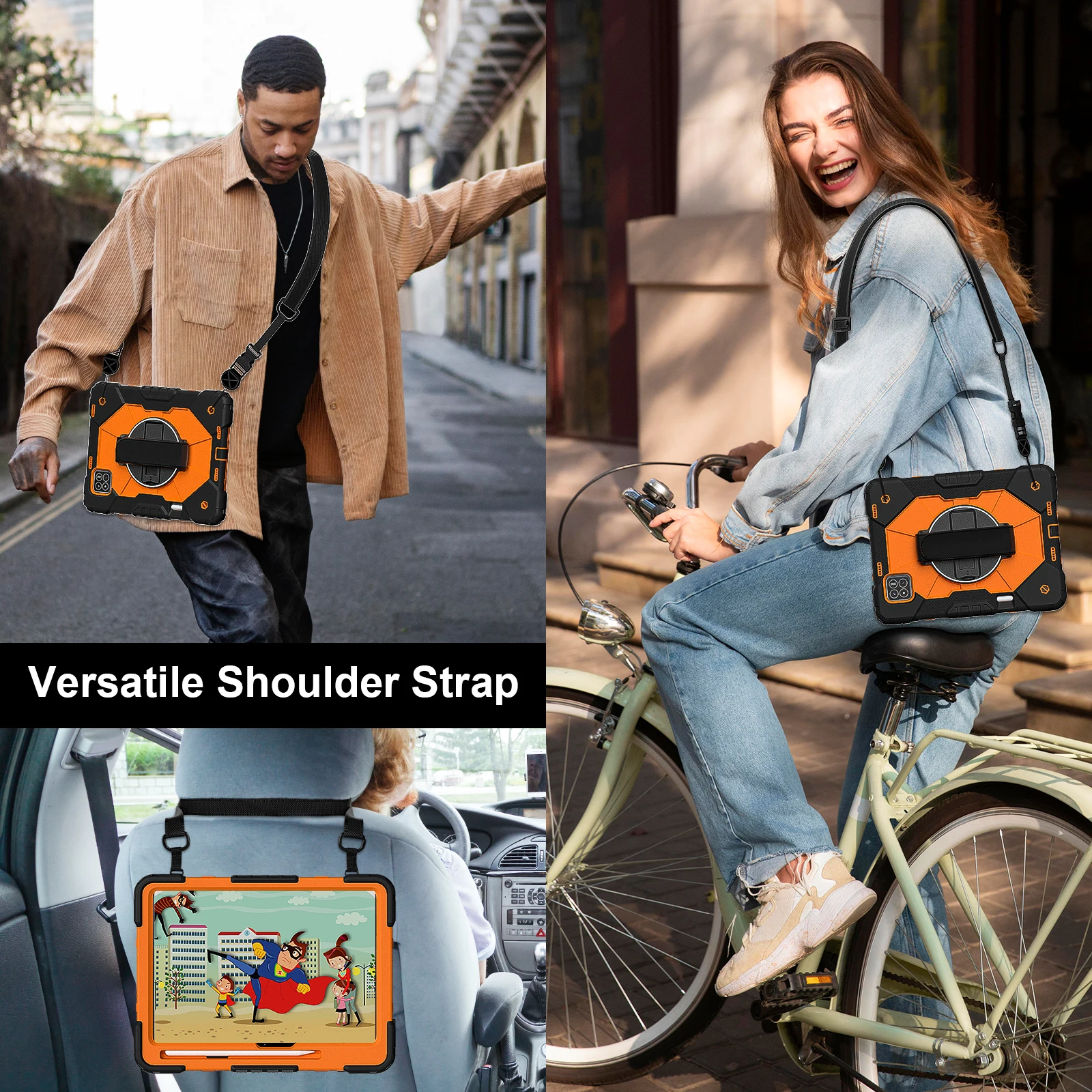 Funda Universal con soporte para Xiaomi Pad 7 Pro oficial, 2024, 11,2 pulgadas, cubierta resistente giratoria 360 con ranura para bolígrafo, correa para el hombro - imagen 5