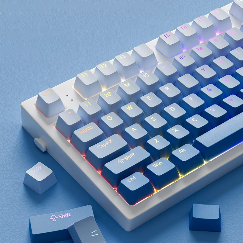 Teclas retroiluminadas con brillo degradado para teclado mecánico para jugar Cherry Mx Switch, perfil OEM, teclas PBT, teclas RGB DIY - imagen 3