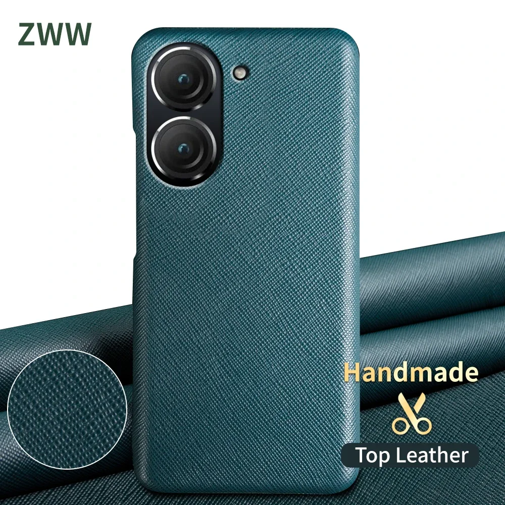 Funda de cuero auténtico Premium para Asus Zenfone 9 fundas de teléfono y Zenfone 8 Funda trasera Protector Capa Shell - imagen 2