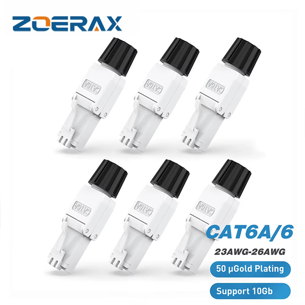Conectores RJ45 ZoeRax Cat6A/7/8 Blindados Reutilizables - imagen 2