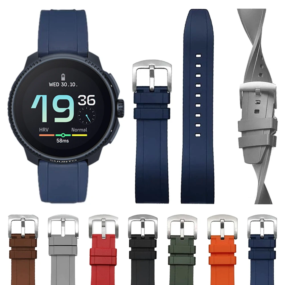 Correa de silicona de 20mm y 22mm para SUUNTO VERTICAL 9 5 Peak DLC/PRO 3, banda de Fitness para SUUNTO RACE, pulsera deportiva suave y transpirable
