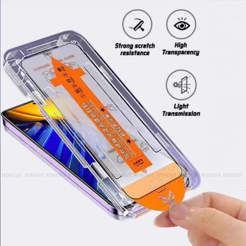 4/3/2/1 Uds para Poco F4 vidrio Poco F4 vidrio templado Protector de teléfono HD cubierta libre de polvo pegamento 9H Protector de pantalla Xiaomi Poco F4 - imagen 2